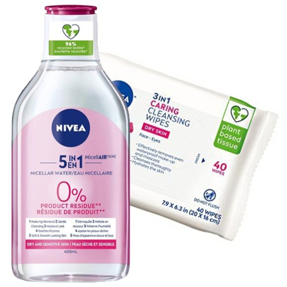 Nivea Micellar Water & Face Cleansing Wipes - Picture 1 of 5
